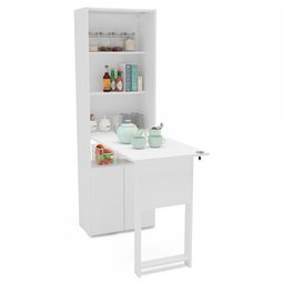 Armário Multiuso com Mesa Retrátil 2 Portas Herval Branco 53cm - 2