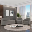 Ver imagem 2 de Sofá 3 Lugares Orgânico 180cm Morgan e 2 Poltronas Lua Suede Grafite D03 - D'Rossi