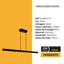 Ver imagem 7 de Luminária Pendente Linear 120cm 32w 4000k Led Bivolt Moderno Lu34037-pt