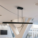 Ver imagem 6 de Luminária Pendente Linear 120cm 32w 4000k Led Bivolt Moderno Lu34037-pt