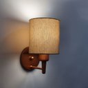 Ver imagem 2 de Arandela Cilíndrica Md-2009 Base Cobre Cúpula em Tecido 14x15cm Palha - Bivolt