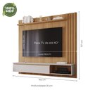 Ver imagem 6 de Painel para Tv até 60 Polegadas 100% Mdf Panamá Plus com 1 Porta e Nicho Permóbili Nature/off White