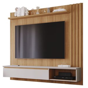 Painel para Tv até 60 Polegadas 100% Mdf Panamá Plus com 1 Porta e Nicho Permóbili Nature/off White