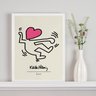 Quadro Keith Haring - The Love 33x24cm - com Vidro:madeira Preta - 1