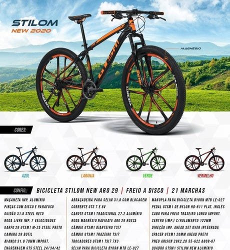 Bicicleta Gtsm1 Stilom New Magnésio 21V - Azul - 19 " - 3