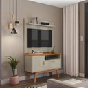 Ver imagem 7 de Rack e Painel Sirius 90cm Ideal para Apartamento Moderno:off White / Cinamomo