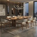 Ver imagem 4 de Mesa de Jantar 8 Lugares Retangular Orgânico 220cm Serenity B05 Amêndoa Cinamomo - Lyam Decor