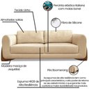 Ver mais imagens de Sofa Jolie 3 Lugares 200cm Pes Boomerang Linho 213 Dourado Ezz Dourado