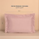 Ver imagem 4 de Kit 2 Fronhas Slim com 3 Abas 50cm X 70cm Micropercal 200 Fios - Rose - 100% Poliéster