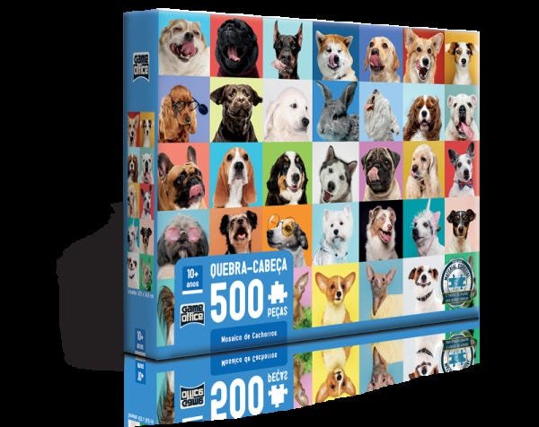 Quebra-Cabeça - Mosaico de Cachorros - 500 Peças - Toyster - 1