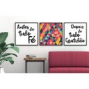 Ver imagem 1 de QUADRO 50X50CM 3PÇS FRASE ANTES FÉ DEPOIS GRAT MP