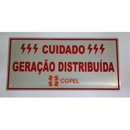 Placa Cuidado - Geração Distribuída - Padrão Copel - Lisa com 10Un - 2