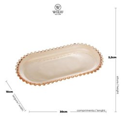 Travessa de Cristal Oval Pearl Wolff Âmbar - 3
