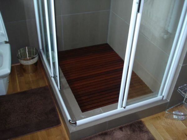 Deck de Madeira Chuveiro Box Banheiro Capacho 100x70cm Pintado Neonx - Azul - 4