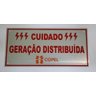 Placa Cuidado - Geração Distribuída - Padrão Copel - Lisa com 20Un - 2