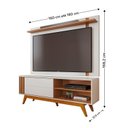 Ver imagem 3 de Rack com Painel para Tv 70 Polegadas 168,2cmx180cm Otawa e Leme Porta Deslizante Ripado Artesanal Pés Madeira