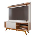 Ver imagem 2 de Rack com Painel para Tv 70 Polegadas 168,2cmx180cm Otawa e Leme Porta Deslizante Ripado Artesanal Pés Madeira