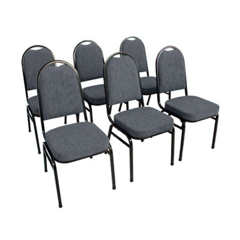 Kit com 6 Cadeiras para Auditórios Linha Hotel Cinza
