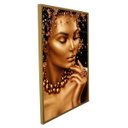 Ver imagem 2 de QUADRO 100X60CM 3PÇS MULHERES NEGRAS M CROM DOURAD