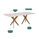 Ver imagem 5 de Conjunto Sala de Jantar Cacau 210cm com Vidro e 8 Cadeiras Juparanã Marrom/Off White/Bege