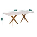 Ver imagem 3 de Conjunto Sala de Jantar Cacau 210cm com Vidro e 8 Cadeiras Juparanã Marrom/Off White/Bege
