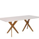 Ver imagem 7 de Conjunto Sala de Jantar Cacau 210cm com Vidro e 8 Cadeiras Juparanã Marrom/Off White/Bege