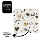 Ver imagem 4 de Guardanapo Estampado Corações Love Branco e Dourado 20 Folhas 16cm - Tuut