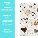 Ver imagem 7 de Guardanapo Estampado Corações Love Branco e Dourado 20 Folhas 16cm - Tuut