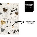 Ver imagem 5 de Guardanapo Estampado Corações Love Branco e Dourado 20 Folhas 16cm - Tuut