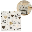 Ver imagem 2 de Guardanapo Estampado Corações Love Branco e Dourado 20 Folhas 16cm - Tuut