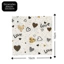 Ver imagem 3 de Guardanapo Estampado Corações Love Branco e Dourado 20 Folhas 16cm - Tuut