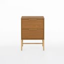 Ver imagem 1 de Mesa de Cabeceira Square 2 Gavetas 43 Cm X 40 Cm Louro Freijó