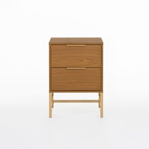 Mesa de Cabeceira Square 2 Gavetas 43 Cm X 40 Cm Louro Freijó