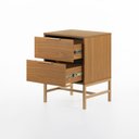 Ver imagem 3 de Mesa de Cabeceira Square 2 Gavetas 43 Cm X 40 Cm Louro Freijó