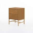 Ver imagem 2 de Mesa de Cabeceira Square 2 Gavetas 43 Cm X 40 Cm Louro Freijó