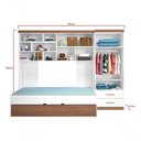 Ver imagem 4 de Quarto Juvenil Chiara 2 Portas 9 Prateleiras MDP Off White Phoenix Baby