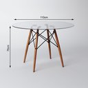 Ver imagem 5 de Conjunto Mesa de Jantar Eames Eiffel Redonda 110cm Tampo de Vidro com 4 Cadeiras Brancas