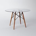 Ver imagem 3 de Conjunto Mesa de Jantar Eames Eiffel Redonda 110cm Tampo de Vidro com 4 Cadeiras Brancas