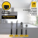 Ver imagem 2 de Jogo Faqueiro em Aço Inox com Detalhe Decorado 25 Peças