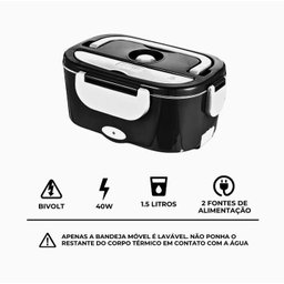 Marmita Elétrica Portátil Bivolt - Preto - 8