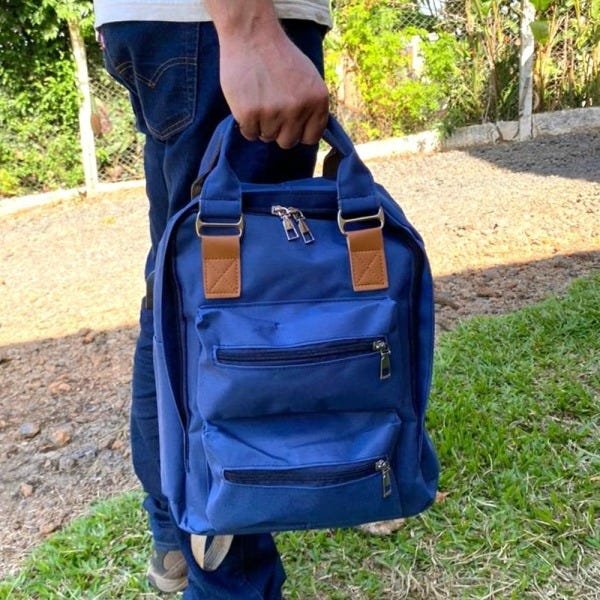 Mochila Executiva Para Notebook Com Usb Universitaria - Azul - 9