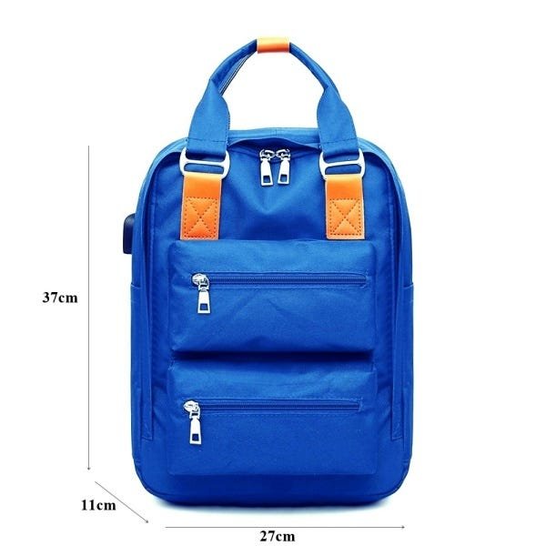 Mochila Executiva Para Notebook Com Usb Universitaria - Azul - 3
