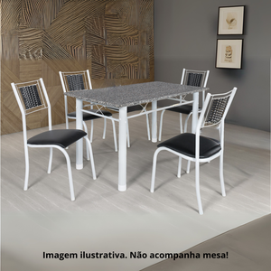 Kit 4 Cadeira Belize Jantar Assento Estofado Tecido Corino