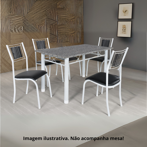 Kit 4 Cadeira Belize Jantar Assento Estofado Tecido Corino