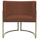 Ver imagem 5 de Poltrona Decorativa para Sala Recepção Luna Suede Base Ferro Champagne