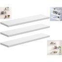 Ver imagem 1 de Kit 3 Prateleira Suspensa Parede Branca Mdf Prateleira 60x20