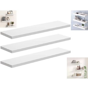 Kit 3 Prateleira Suspensa Parede Branca Mdf Prateleira 60x20