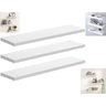 Kit 3 Prateleira Suspensa Parede Branca Mdf Prateleira 60x20 - 1