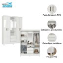 Ver imagem 3 de Guarda Roupa Solteiro 4 Portas com Pés Capelinha Fit Branco Brilho - Santos Andirá