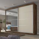 Ver imagem 2 de Guarda Roupa Casal Verona 2 Portas Flex 4 Gavetas Espelhado:braúna Off White
